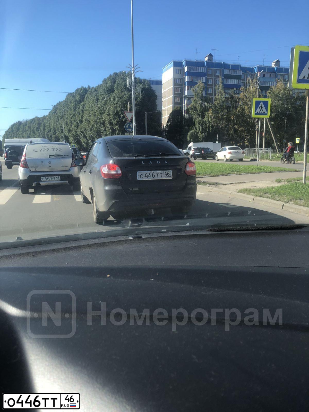 Фото автомобиля LADA 2191 GRANTA, 2019 — госномер О446ТТ46. Цвет: ЧЕРНЫЙ