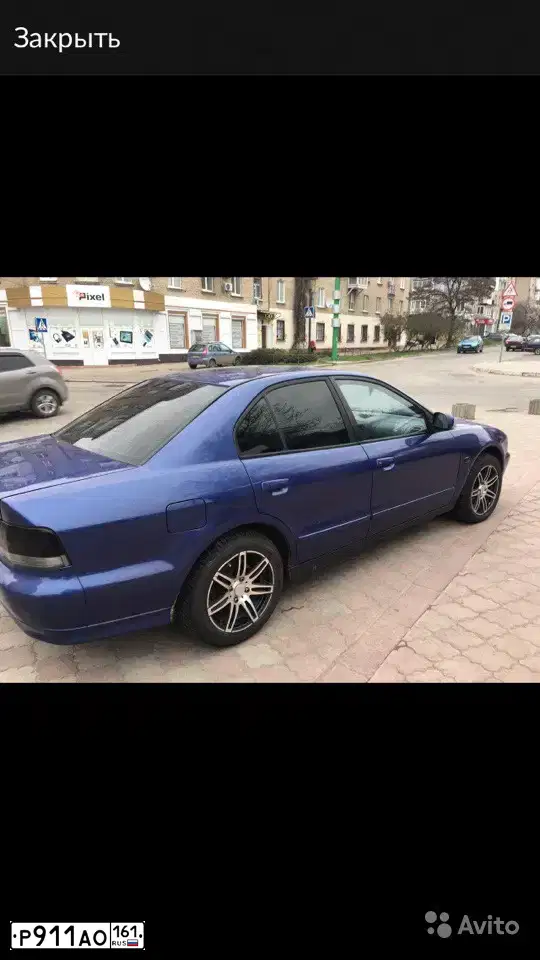 Фото автомобиля MITSUBISHI GALANT, 1998 — госномер Р911АО161. Цвет: СИНИЙ