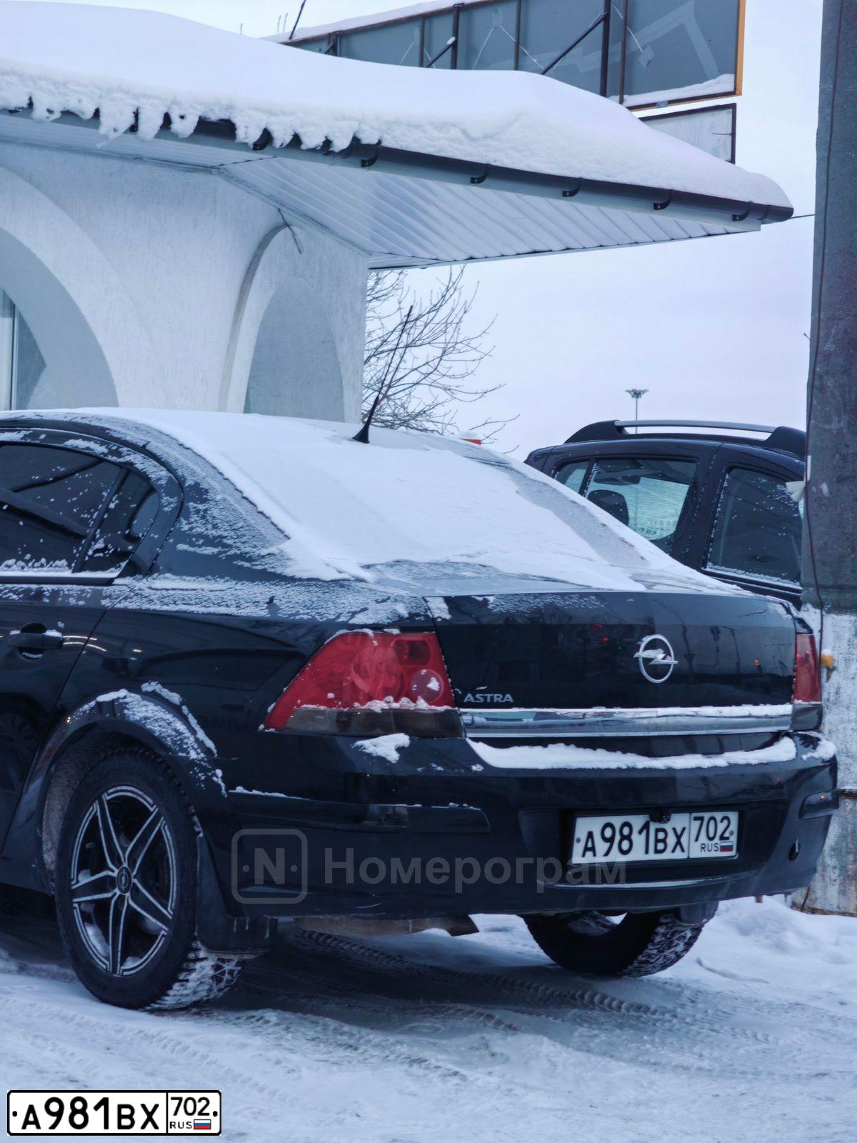 Фото автомобиля OPEL ASTRA, 2012 — госномер А981ВХ702. Цвет: ЧЕРНЫЙ