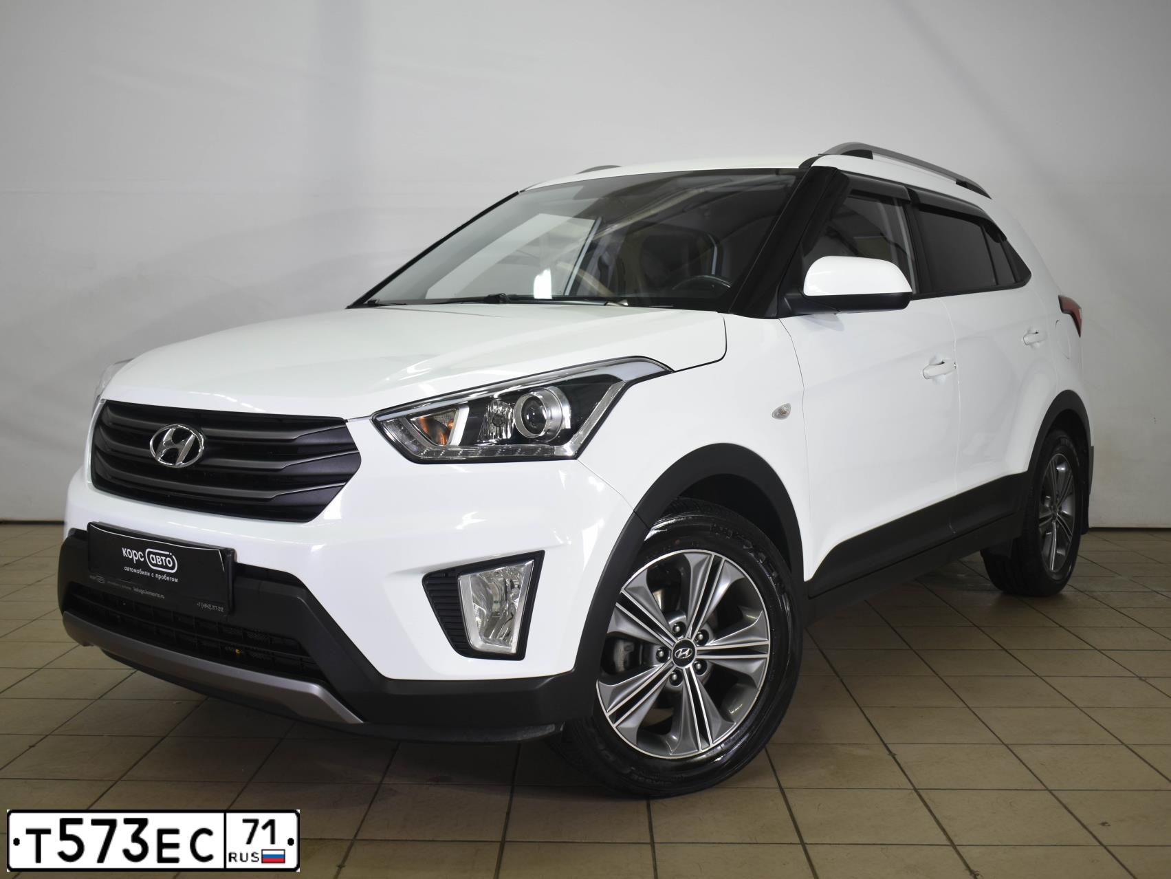 Фото автомобиля HYUNDAI CRETA, 2017 — госномер Т573ЕС71. Цвет: БЕЛЫЙ