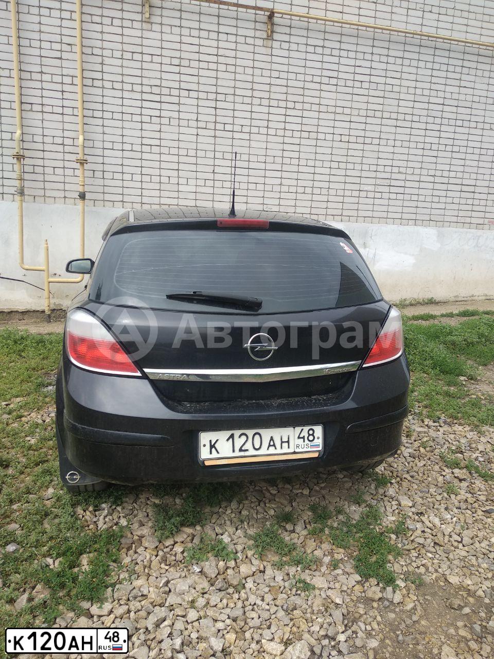 Фото автомобиля OPEL ASTRA, 2006 — госномер К120АН48. Цвет: ЧЕРНЫЙ