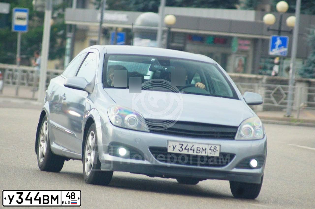 Фото автомобиля OPEL ASTRA, 2007 — госномер У344ВМ48. Цвет: Серый