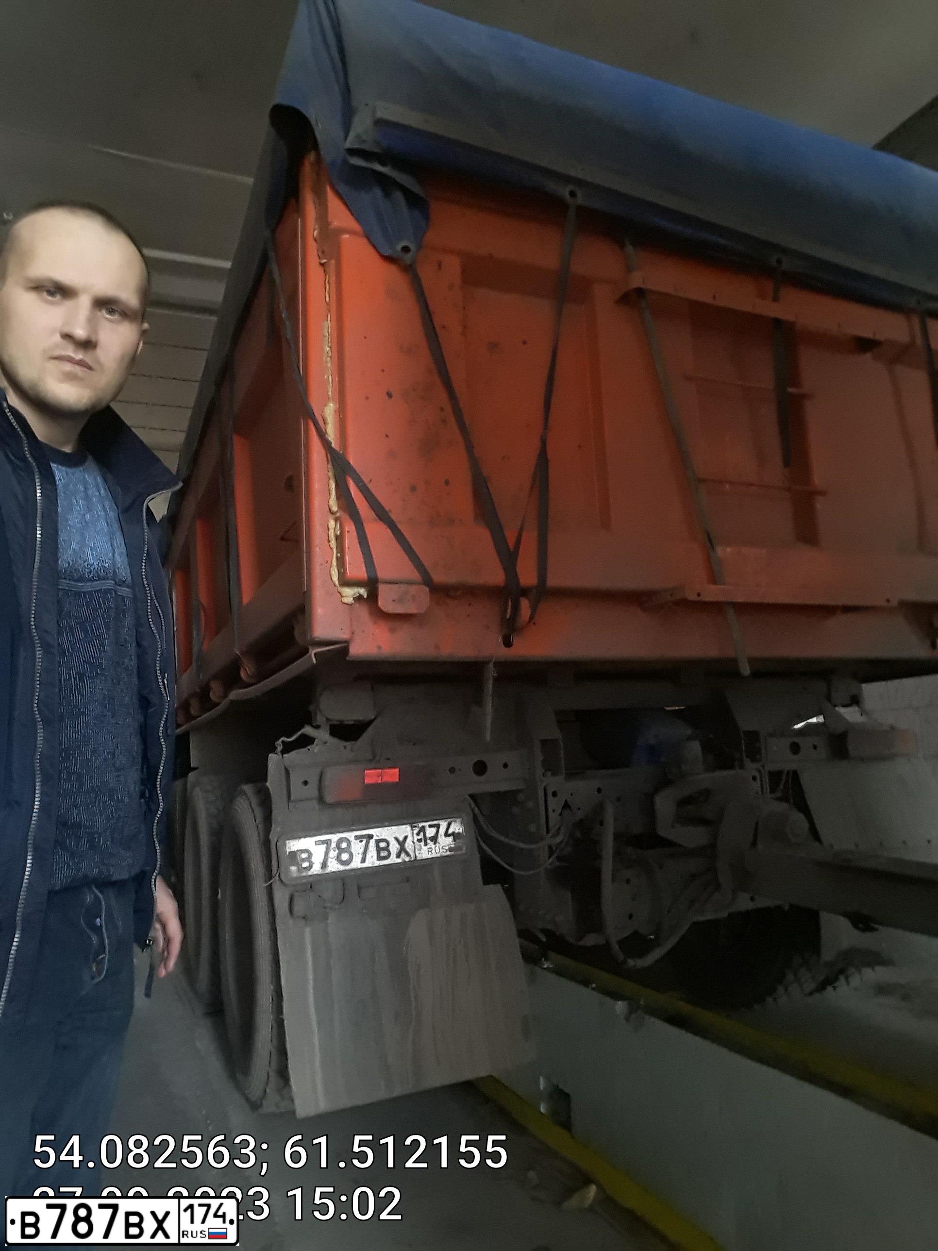 Фото автомобиля KAMAZ Z 53229 6X4, 2006 — госномер В787ВХ174. Цвет: ОРАНЖЕВЫЙ