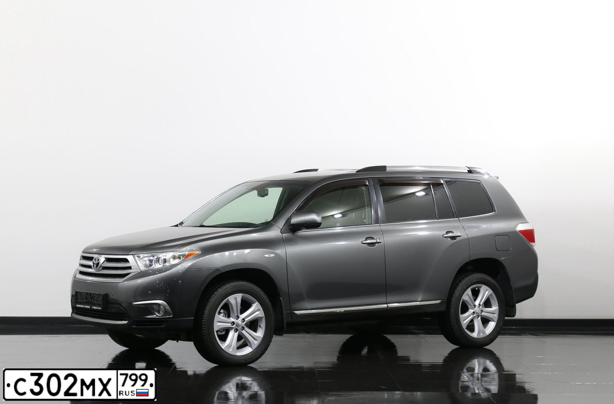 Фото автомобиля TOYOTA HIGHLANDER, 2013 — госномер С302МХ799. Цвет: СЕРЫЙ