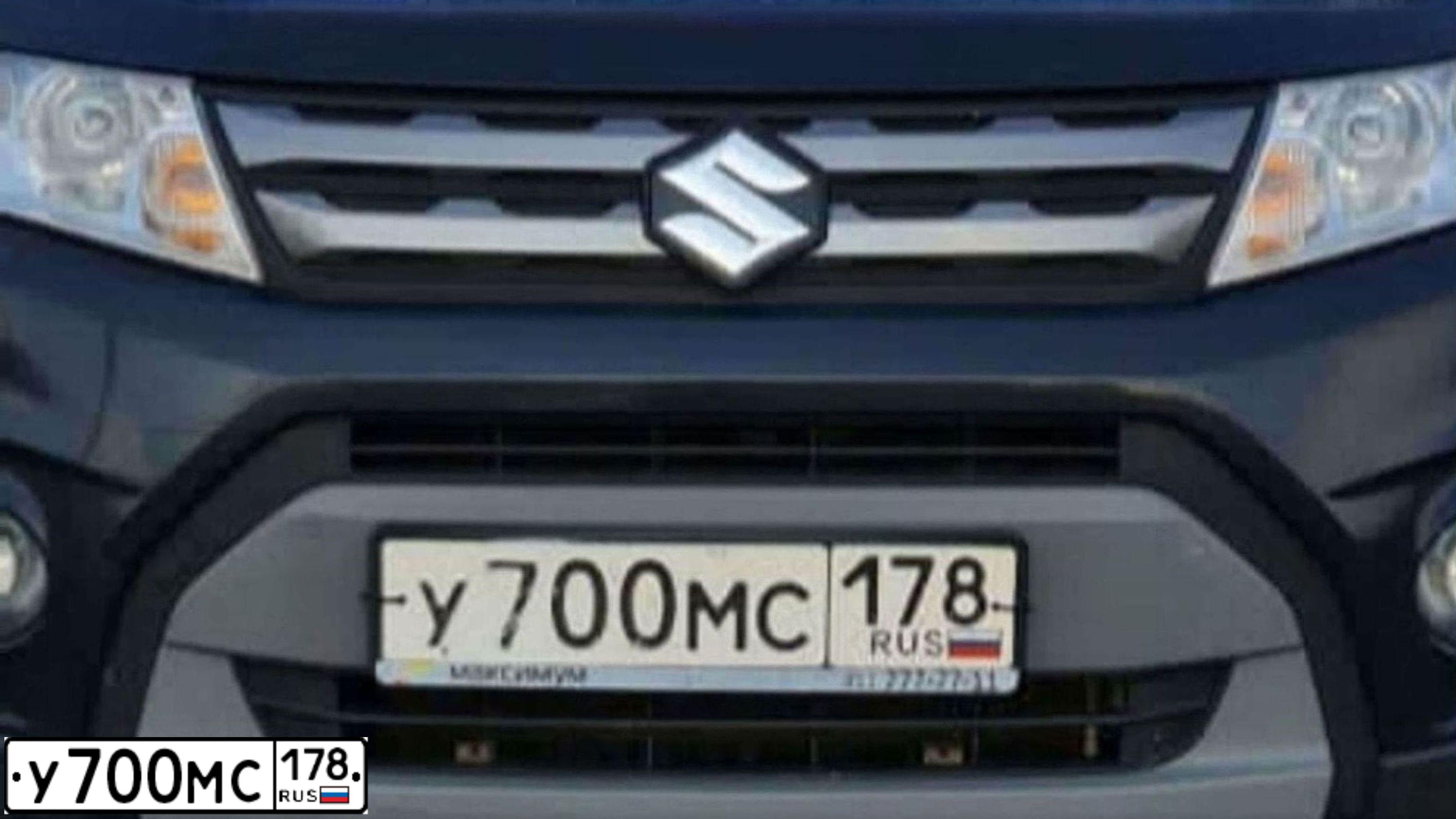 Фото автомобиля SUZUKI /GRAND/ VITARA, 2016 — госномер У700МС178. Цвет: ЧЕРНЫЙ