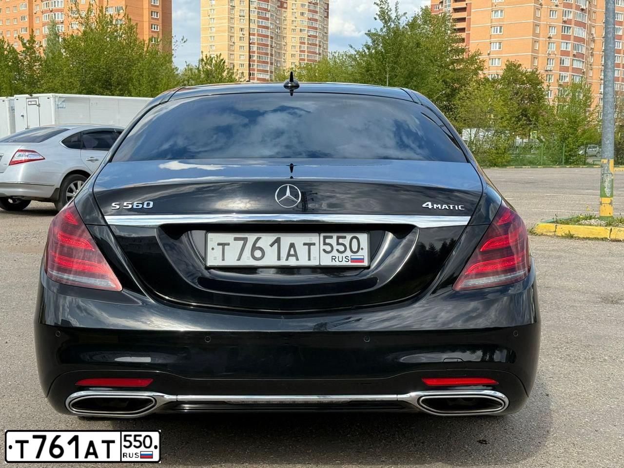 Фото автомобиля MERCEDES S-KLASSE, 2019 — госномер Т761АТ550. Цвет: ЧЕРНЫЙ