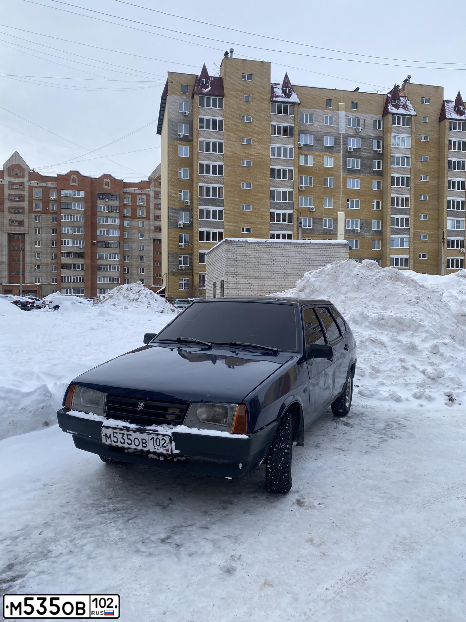 Фото автомобиля LADA 2109 SAMARA, 1990 — госномер М535ОВ102. Цвет: ТЕМНО-СИНИЙ
