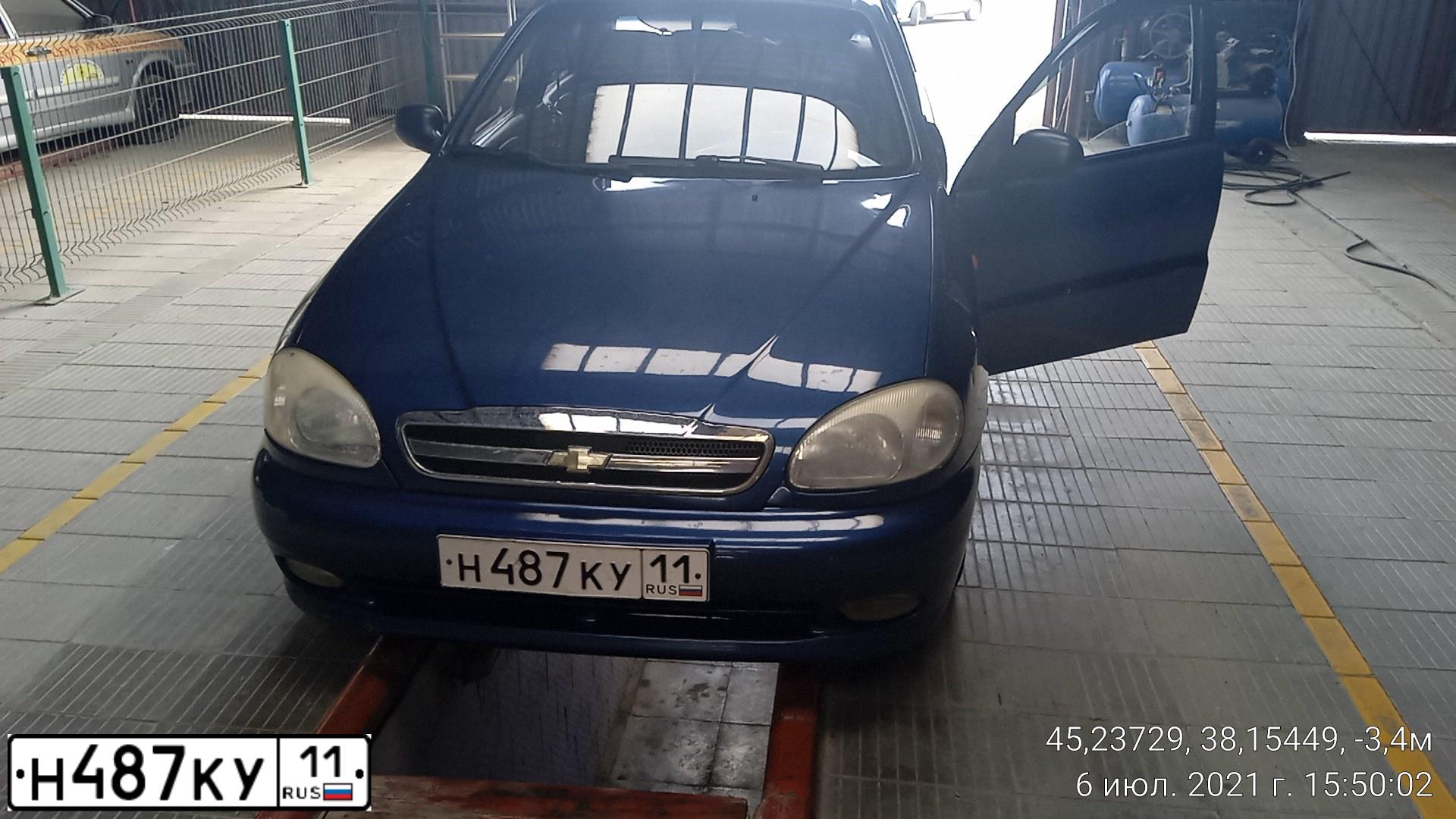 Фото автомобиля ZAZ LANOS, 2008 — госномер Н487КУ11. Цвет: СИНИЙ