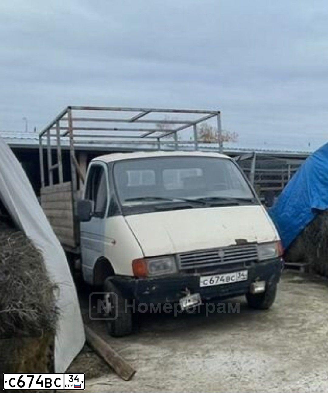 Фото автомобиля GAZ 3302 EL, 1996 — госномер С674ВС34. Цвет: САФАРИ