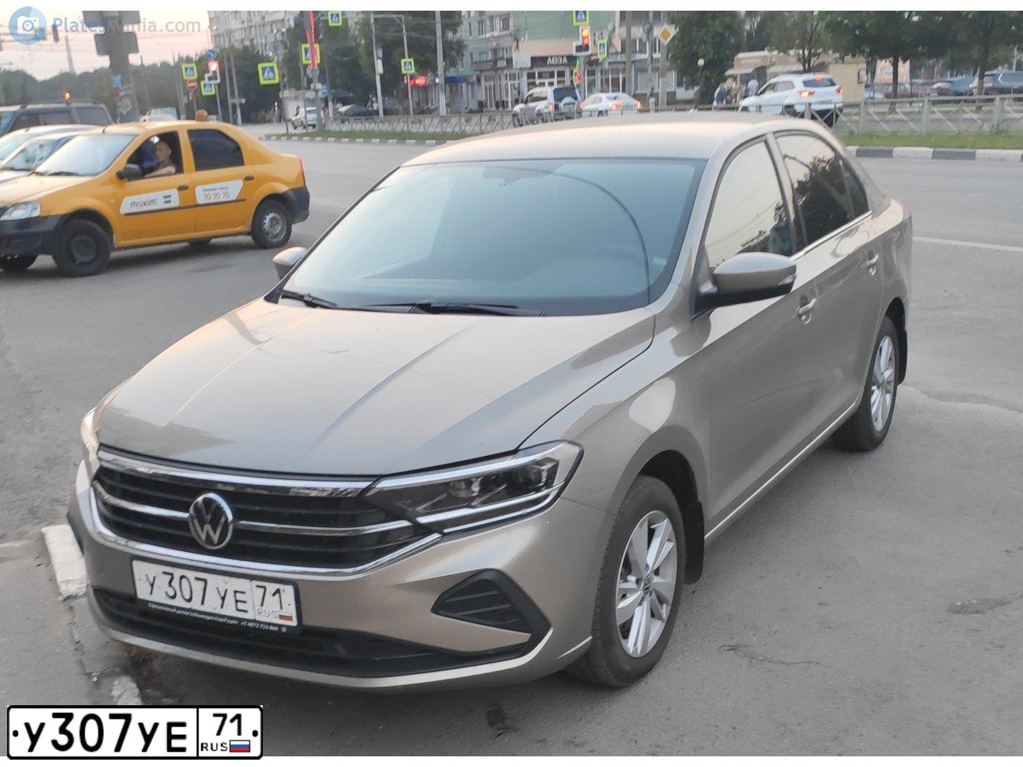 Фото автомобиля VOLKSWAGEN POLO, 2020 — госномер У307УЕ71. Цвет: БЕЖЕВЫЙ
