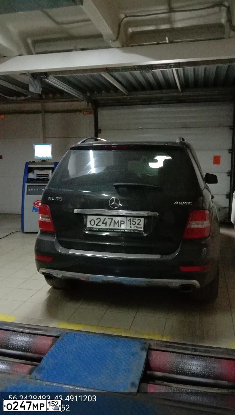 Фото автомобиля MERCEDES M-KLASSE, 2011 — госномер О247МР152. Цвет: ЧЕРНЫЙ