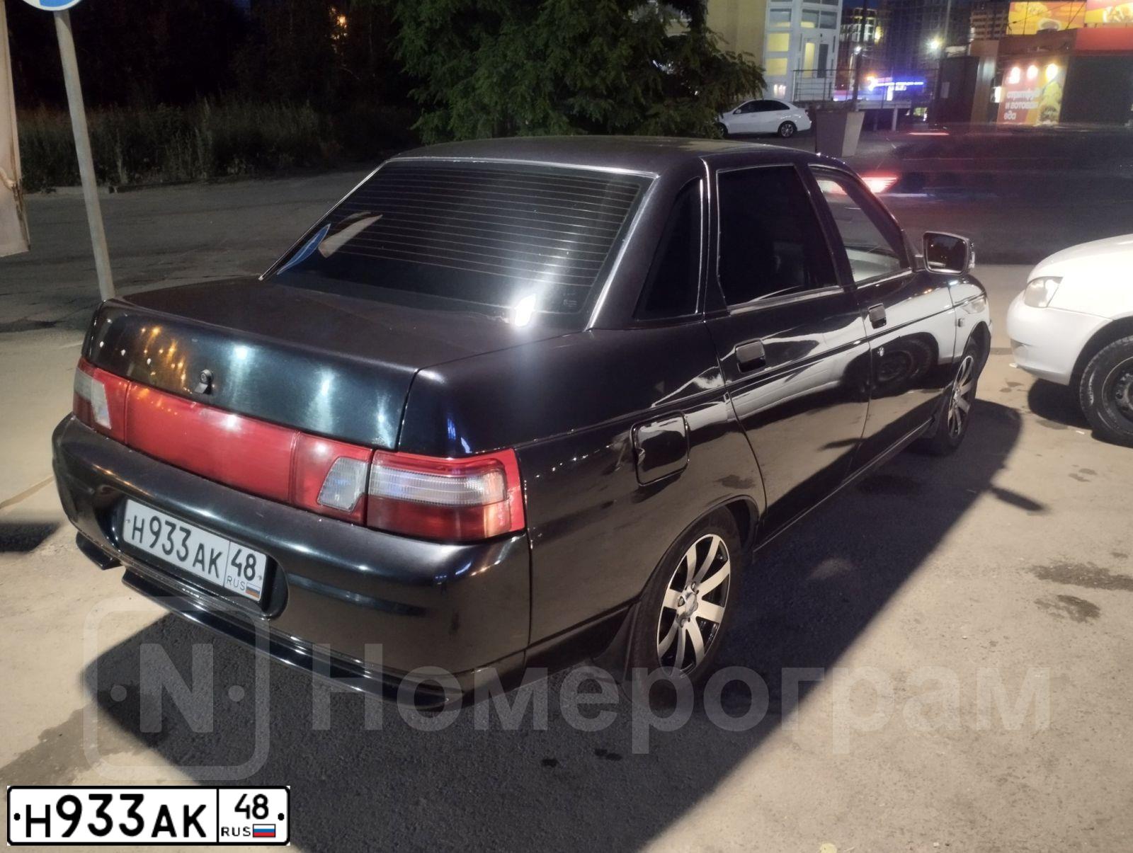 Фото автомобиля BOGDAN 2110/2111, 2010 — госномер Н933АК48. Цвет: ЧЕРНЫЙ