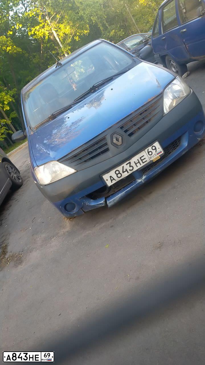 Фото автомобиля RENAULT LOGAN, 2008 — госномер А843НЕ69. Цвет: СИНИЙ МЕТАЛЛИК