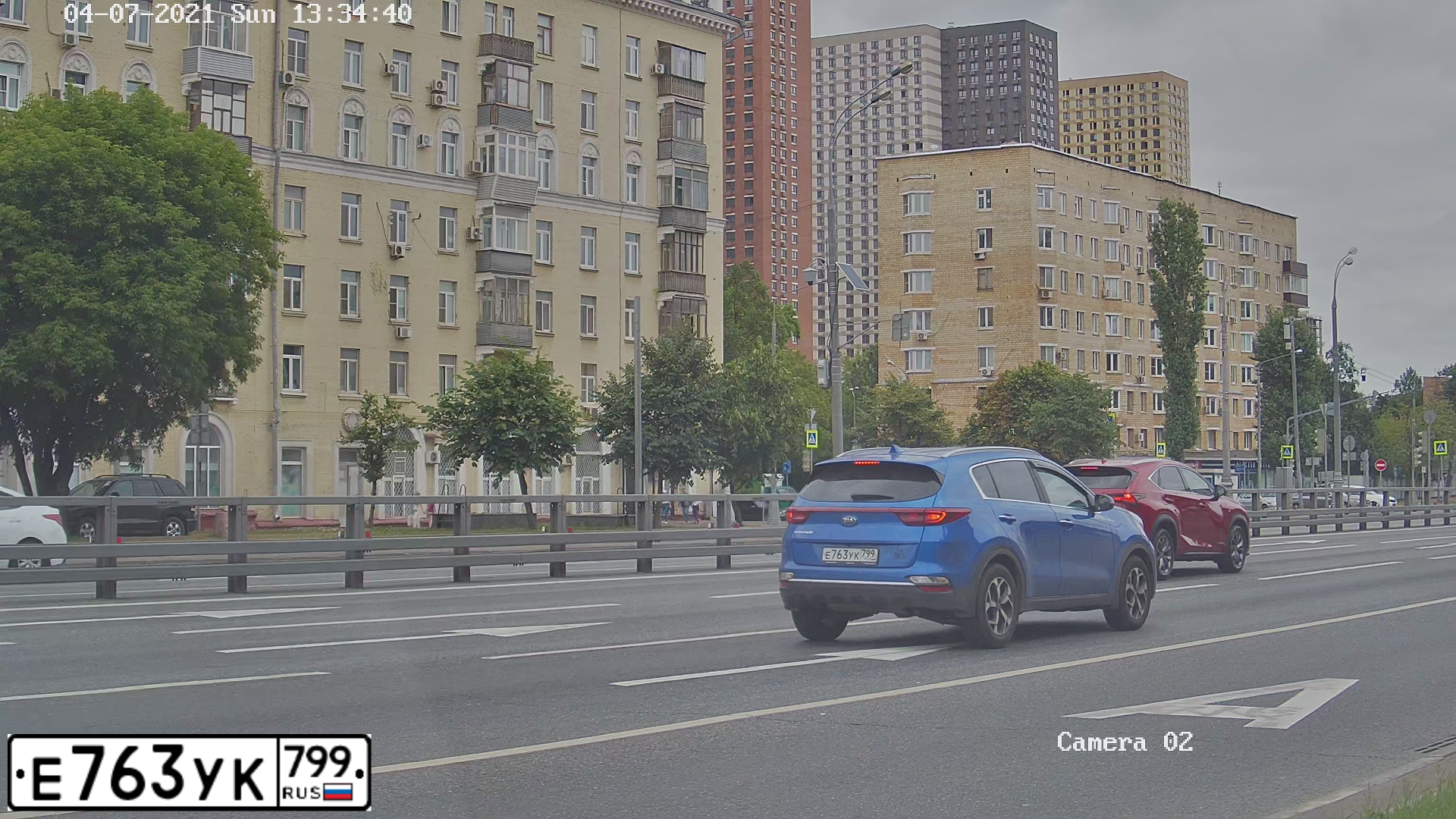 Фото автомобиля КИА СПОРТЕЙДЖ, 2021 — госномер Е763УК799. Цвет: синий