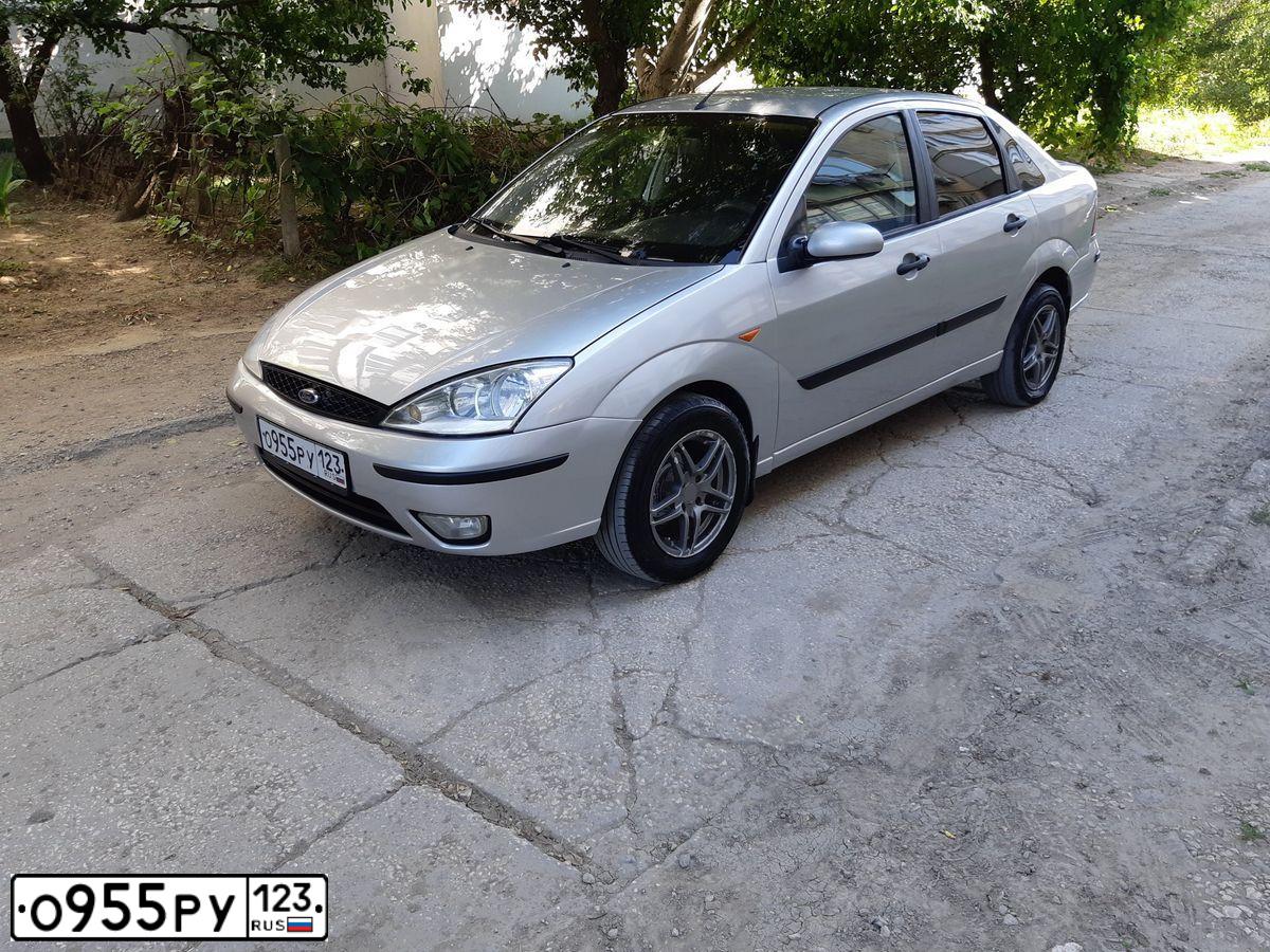 Фото автомобиля FORD FOCUS, 2003 — госномер О955РУ123. Цвет: Серебристый
