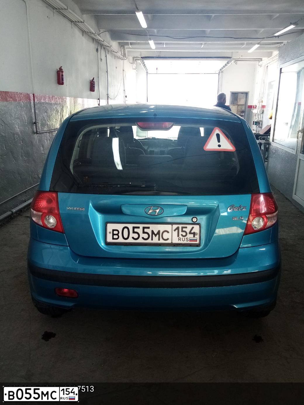 Фото автомобиля HYUNDAI GETZ, 2003 — госномер В055МС154. Цвет: ГОЛУБОЙ