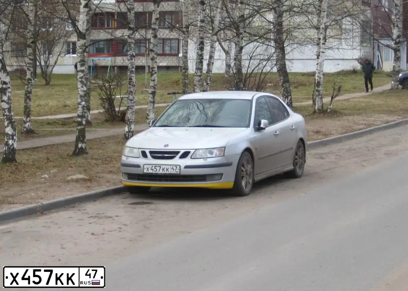 Фото автомобиля SAAB 9-3, 2007 — госномер Х457КК47. Цвет: СЕРЕБРИСТЫЙ