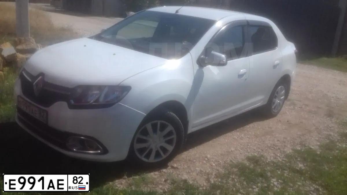 Фото автомобиля РЕНО ЛОГАН, 2016 — госномер Е991АЕ82. Цвет: Белый