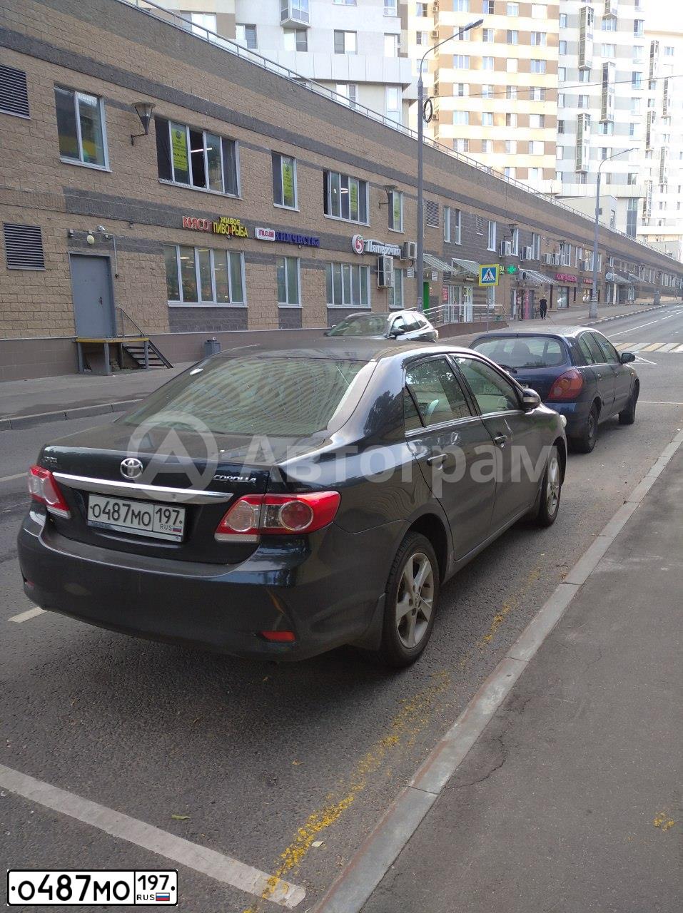 Фото автомобиля TOYOTA COROLLA, 2011 — госномер О487МО197. Цвет: ЧЕРНЫЙ