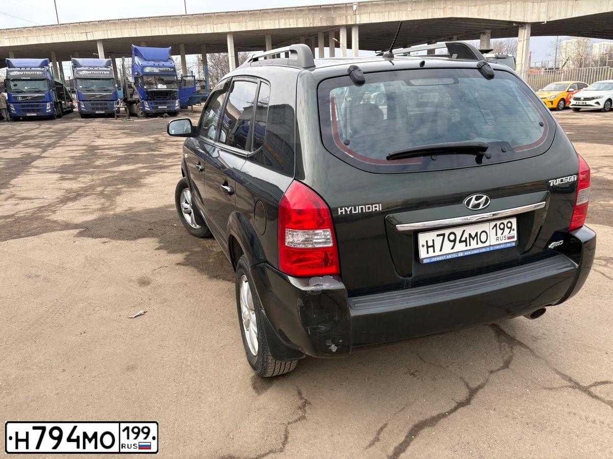 Фото автомобиля HYUNDAI TUCSON, 2008 — госномер Н794МО199. Цвет: Темно-зеленый