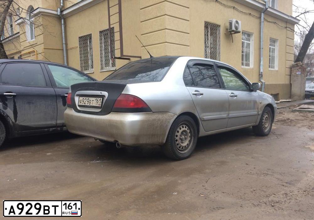 Фото автомобиля MITSUBISHI LANCER, 2005 — госномер А929ВТ161. Цвет: СЕРЕБРИСТЫ