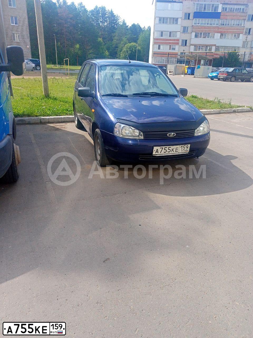 Фото автомобиля LADA 1117 KALINA, 2011 — госномер А755КЕ159. Цвет: СИНИЙ