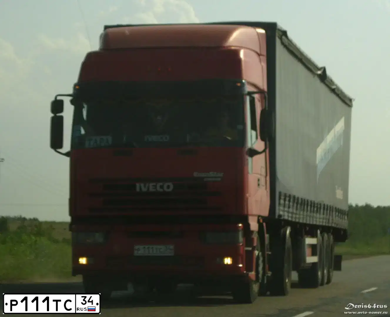 Фото автомобиля IVECO EUROSTAR, 2001 — госномер Р111ТС34. Цвет: Красный
