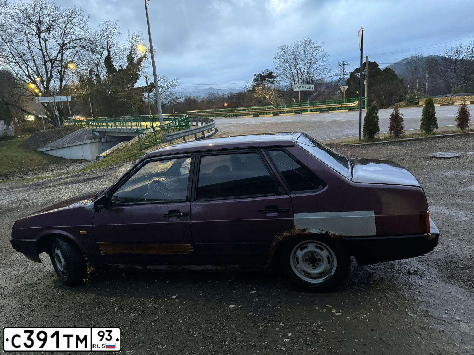 Фото автомобиля LADA 2109 SAMARA, 1996 — госномер С391ТМ93. Цвет: СИРЕНЕВЫЙ