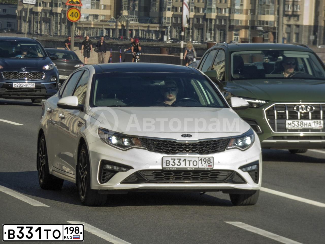 Фото автомобиля KIA MAGENTIS / OPTIMA, 2018 — госномер В331ТО198. Цвет: БЕЛЫЙ