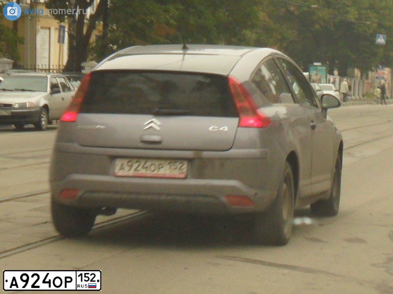 Фото автомобиля CITROEN C4, 2007 — госномер К939СТ52. Цвет: ТЕМНО-СЕРЫЙ