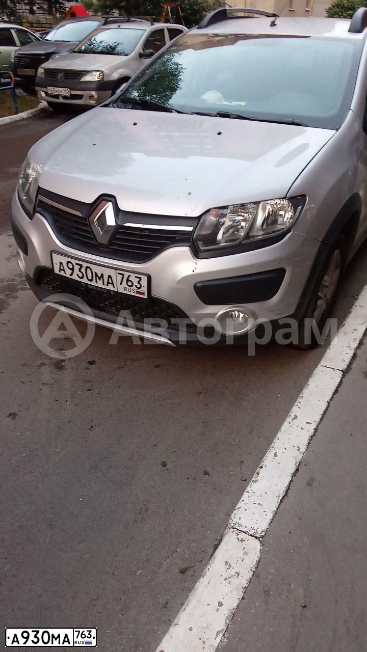 Фото автомобиля RENAULT SANDERO, 2018 — госномер А930МА763. Цвет: СВЕТЛО-СЕРЫЙ