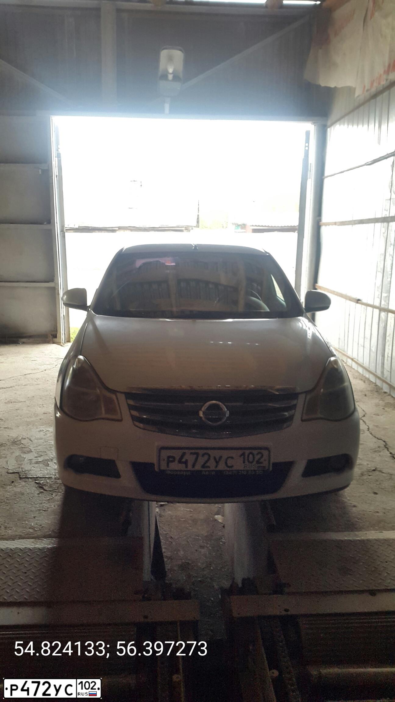 Фото автомобиля NISSAN ALMERA /AVTOVAZ/, 2014 — госномер В111КЕ702. Цвет: Белый