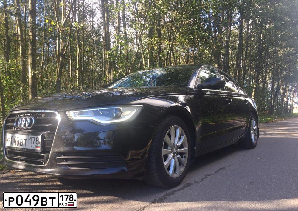 Фото автомобиля AUDI A6, 2013 — госномер Р049ВТ178. Цвет: ЧЕРНЫЙ