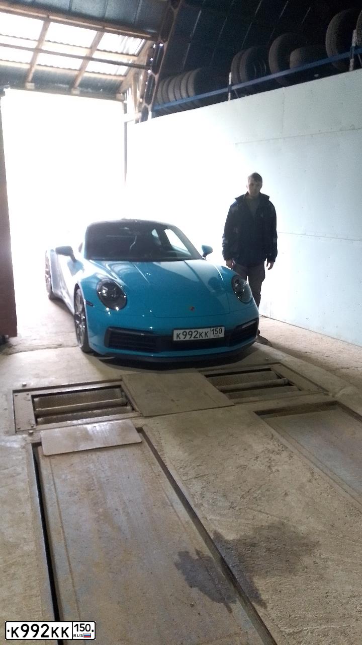 Фото автомобиля PORSCHE 911, 2019 — госномер У992АТ797. Цвет: голубой