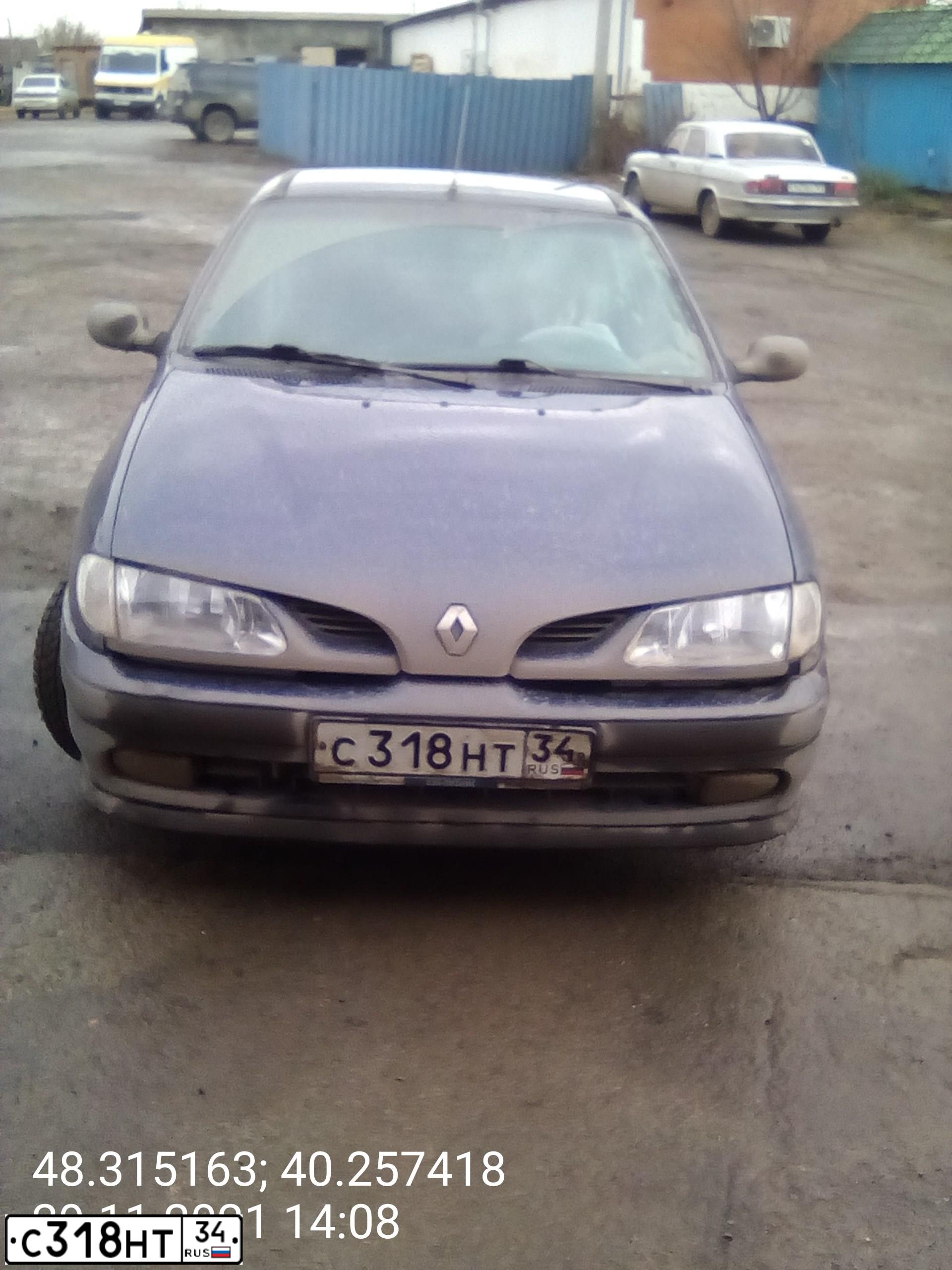 Фото автомобиля RENAULT MEGANE, 1997 — госномер Х209ВМ761. Цвет: синий