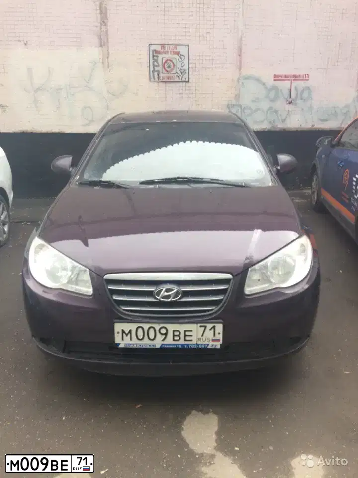 Фото автомобиля HYUNDAI ELANTRA, 2007 — госномер М009ВЕ71. Цвет: ВИШНЕВЫЙ