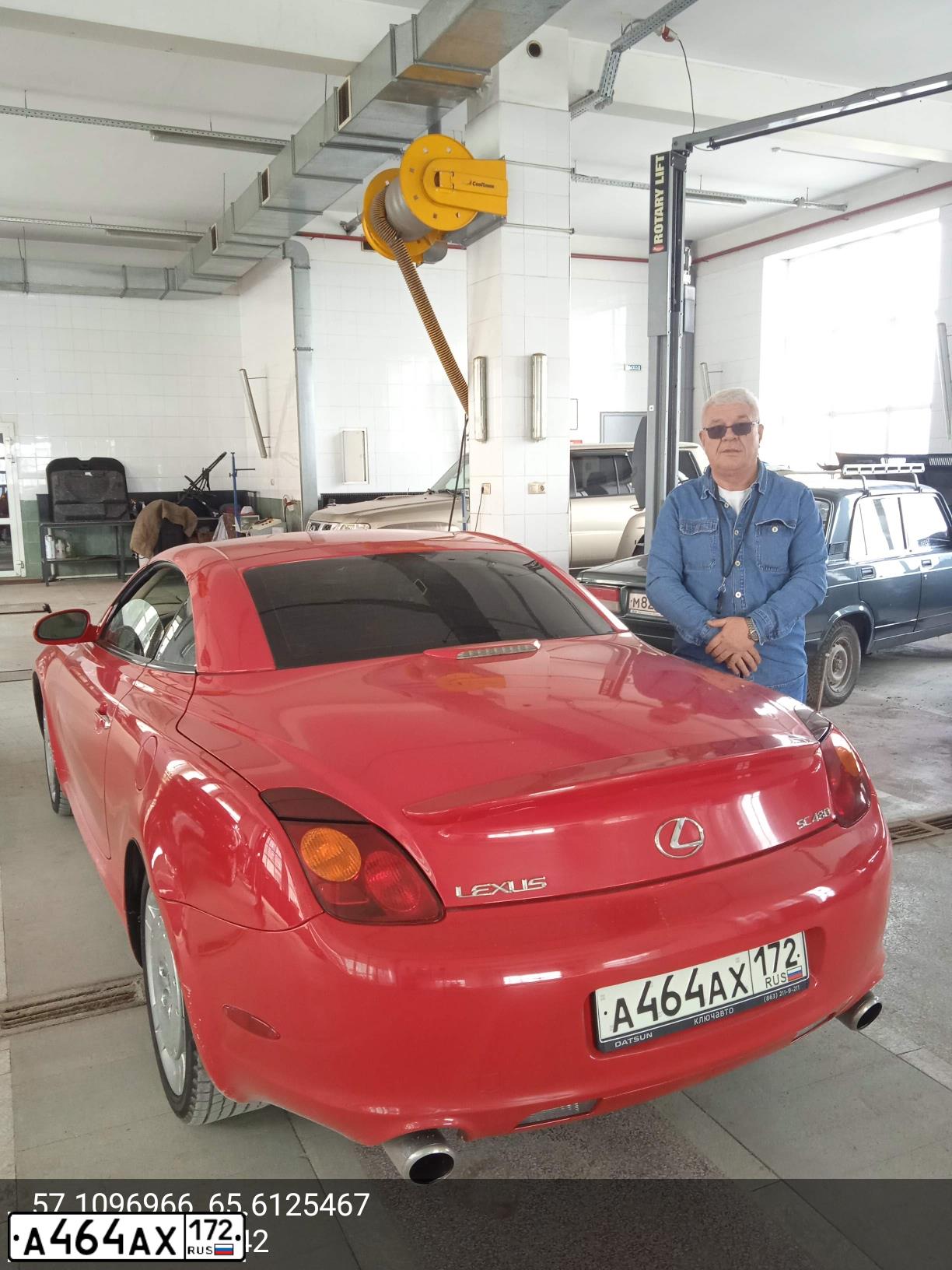 Фото автомобиля LEXUS SC, 2002 — госномер А666СО72. Цвет: Красный