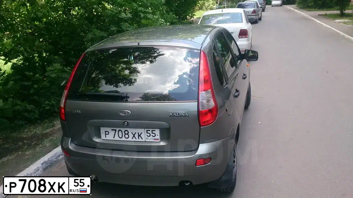 Фото автомобиля LADA 1119 KALINA, 2011 — госномер Р708ХК55. Цвет: Темно-серый металлик
