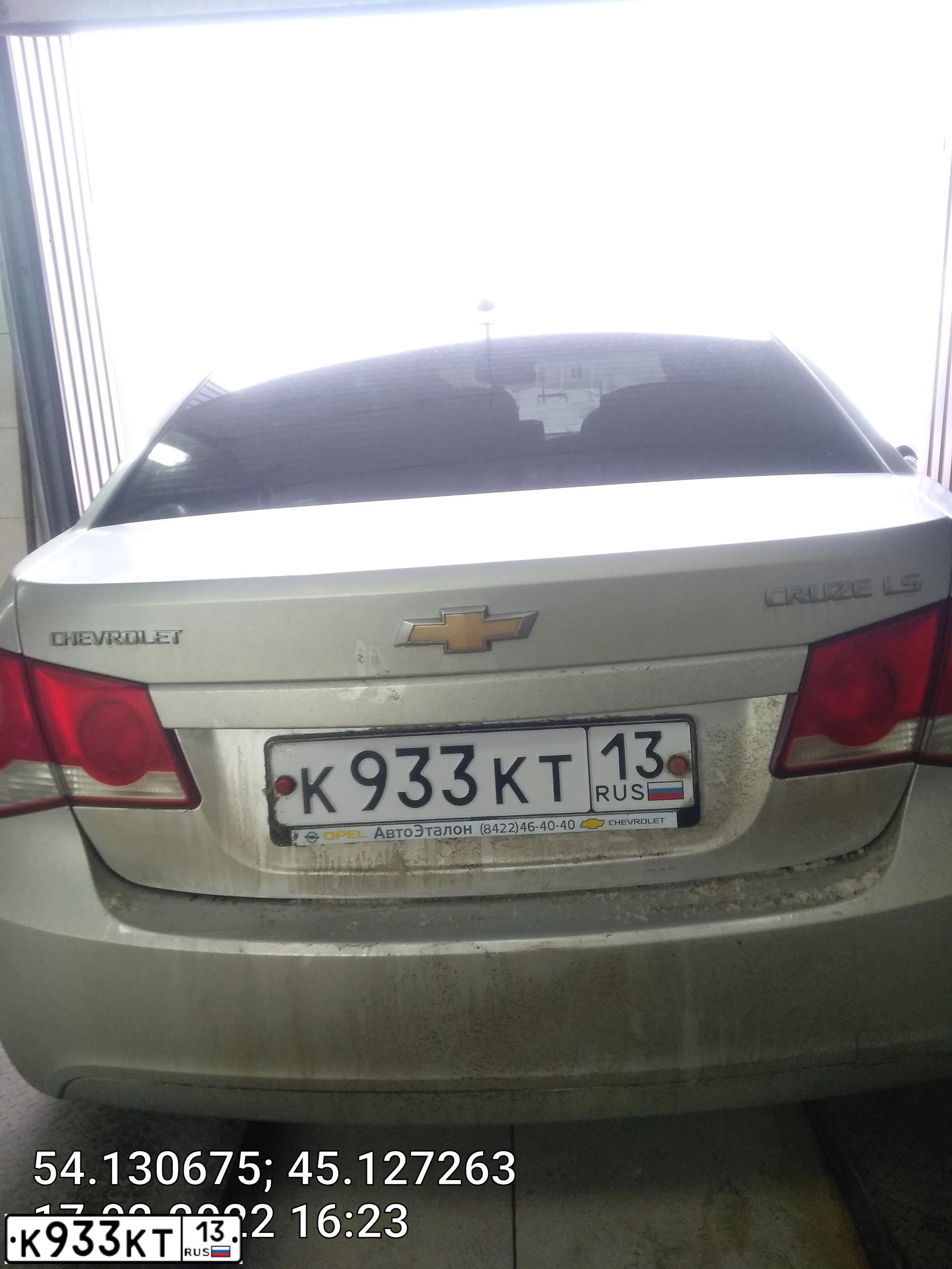 Фото автомобиля CHEVROLET CRUZE, 2009 — госномер М591ТК13