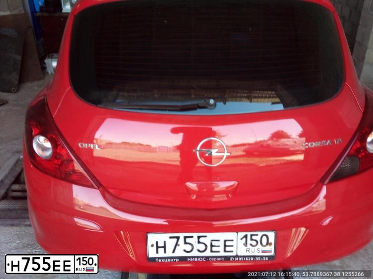 Фото автомобиля OPEL CORSA, 2007 — госномер У937СР71. Цвет: Красный