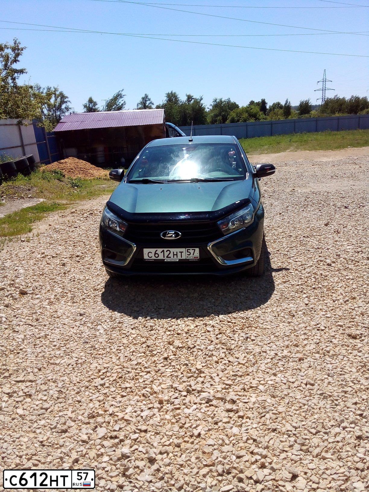 Фото автомобиля LADA VESTA, 2016 — госномер С612НТ57. Цвет: Темно-зеленый