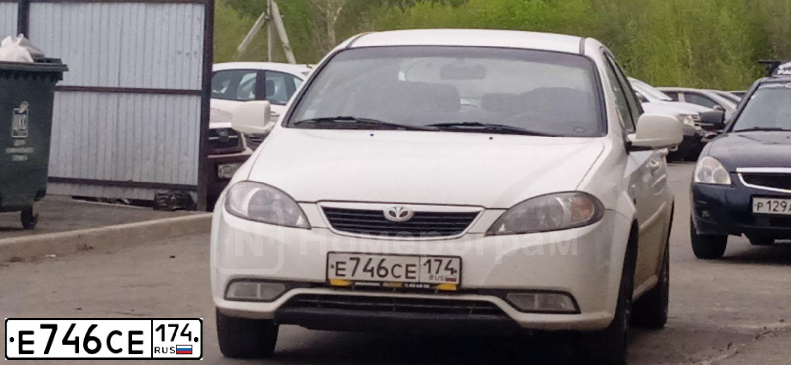 Фото автомобиля DAEWOO GENTRA, 2013 — госномер Е746СЕ174. Цвет: БЕЛЫЙ