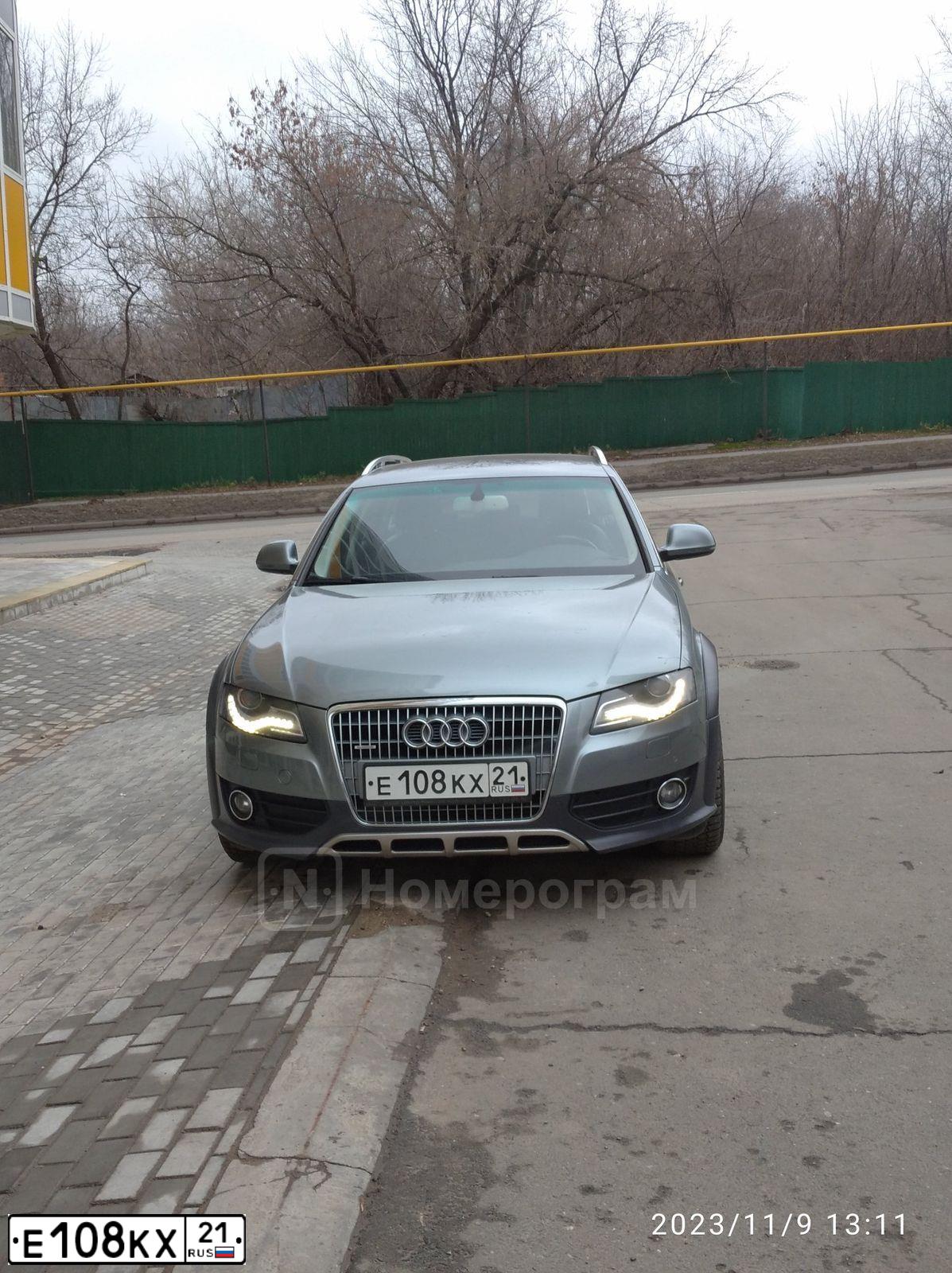 Фото автомобиля AUDI A4, 2011 — госномер К002ВН21. Цвет: Серый