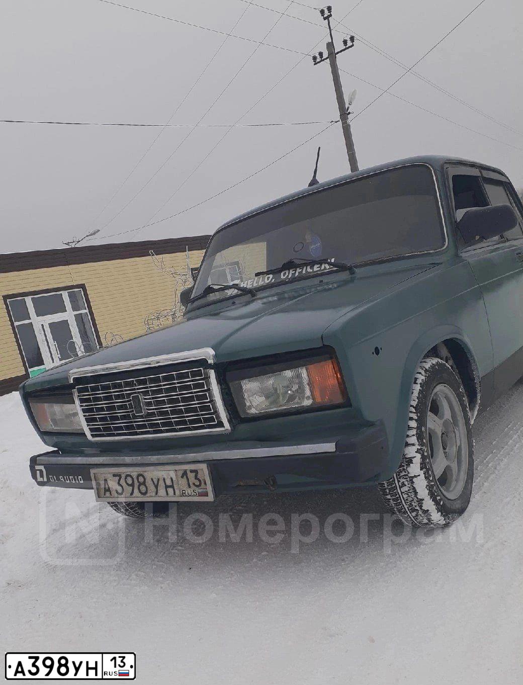 Фото автомобиля LADA 2107 LADA, 2003 — госномер А398УН13. Цвет: Серо-Синий