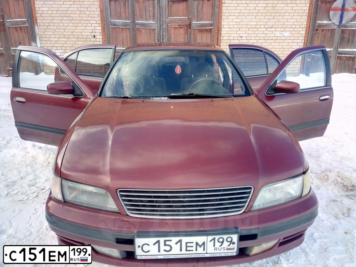 Фото автомобиля NISSAN MAXIMA, 1995 — госномер С151ЕМ199. Цвет: ВИШНЕВЫЙ
