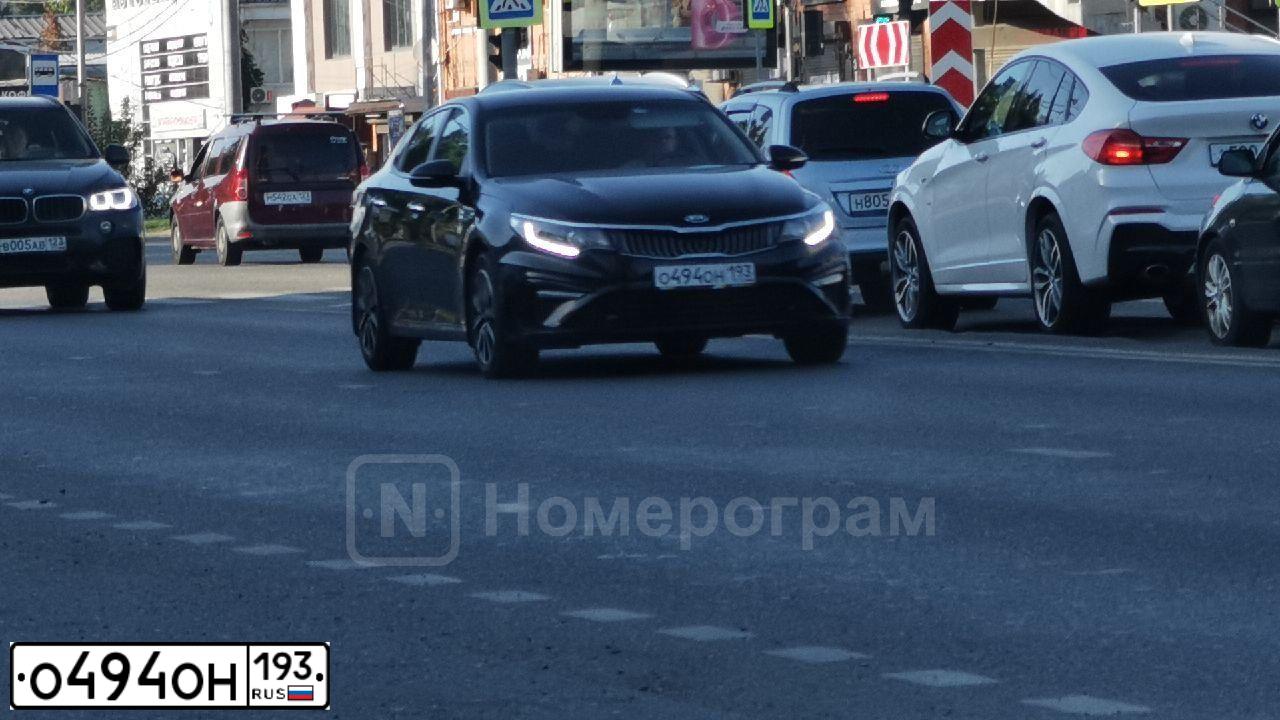 Фото автомобиля KIA MAGENTIS  OPTIMA, 2019 — госномер О494ОН193. Цвет: ЧЕРНЫЙ