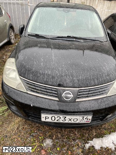 Фото автомобиля NISSAN TIIDA, 2008 — госномер М080УМ34. Цвет: ЧЕРНЫЙ