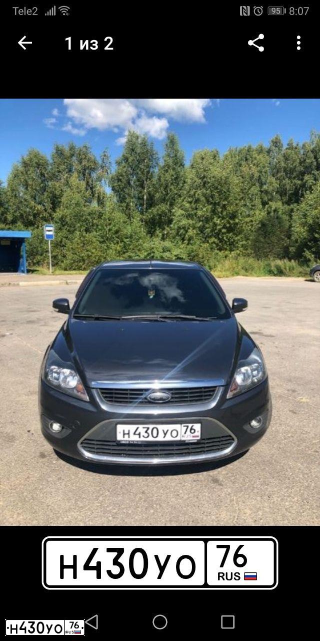 Фото автомобиля FORD FOCUS, 2010 — госномер Н430УО76. Цвет: ТЕМНО-СЕРЫЙ