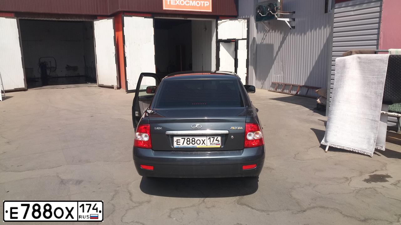 Фото автомобиля LADA 2170 PRIORA, 2012 — госномер Е788ОХ174. Цвет: СЕРО-СИНИЙ