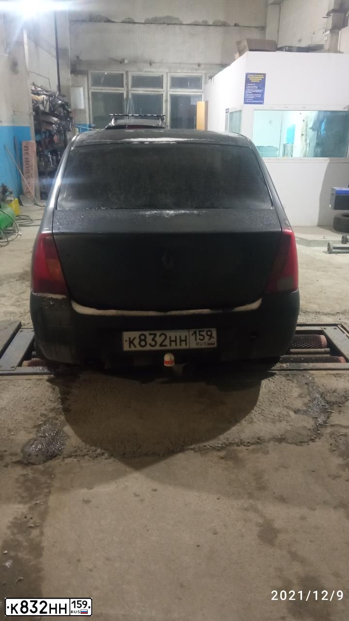Фото автомобиля RENAULT LOGAN, 2007 — госномер К832НН159. Цвет: ТЕМНО-СЕРЫЙ
